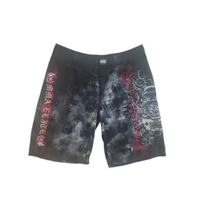 MMA Elite Mens Training Board Bermuda Shorts‎ Skulls Size Large